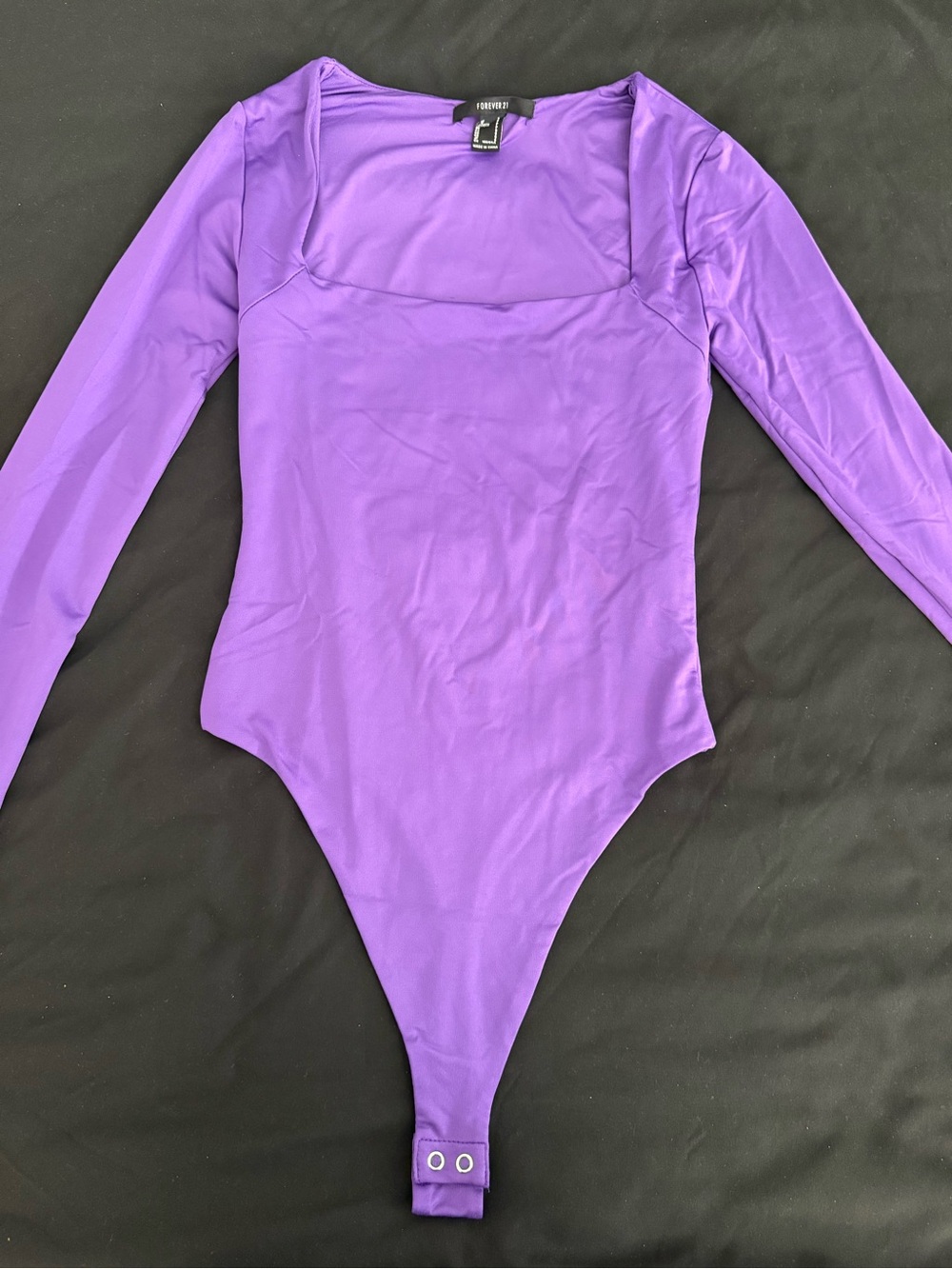 FOREVER 21 Purple Long-Sleeve One-Piece Bodysuit